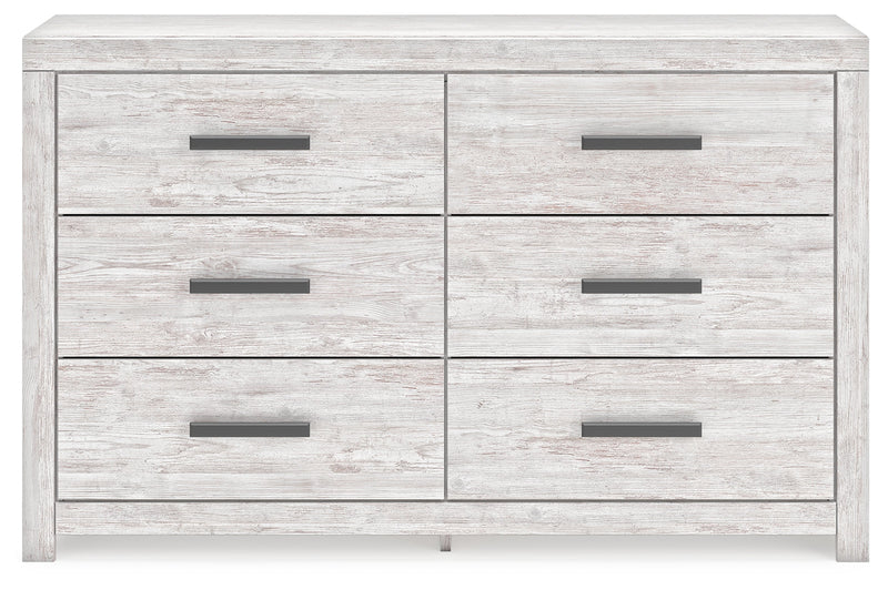 Cayboni Full Panel Bed with Dresser in Whitewash - PKG016587