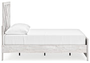 Cayboni Full Panel Bed with Nightstand in Whitewash - PKG016589