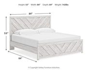 Cayboni King Panel Bed with 2 Nightstands in Whitewash from Ashley - Luna Furniture