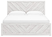 Cayboni King Panel Bed with Dresser and Nightstand in Whitewash - PKG019194