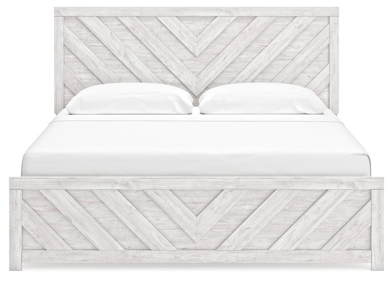 Cayboni King Panel Bed with Dresser in Whitewash - PKG019179