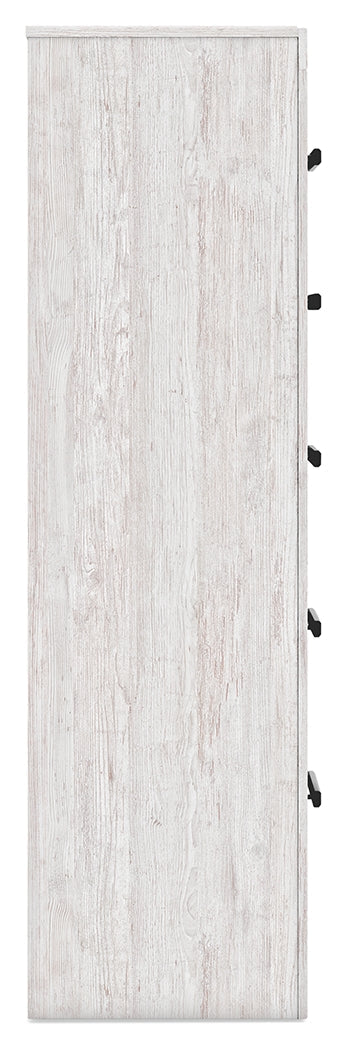 Cayboni King Panel Bed with Mirrored Dresser and Chest in Whitewash from Ashley - Luna Furniture