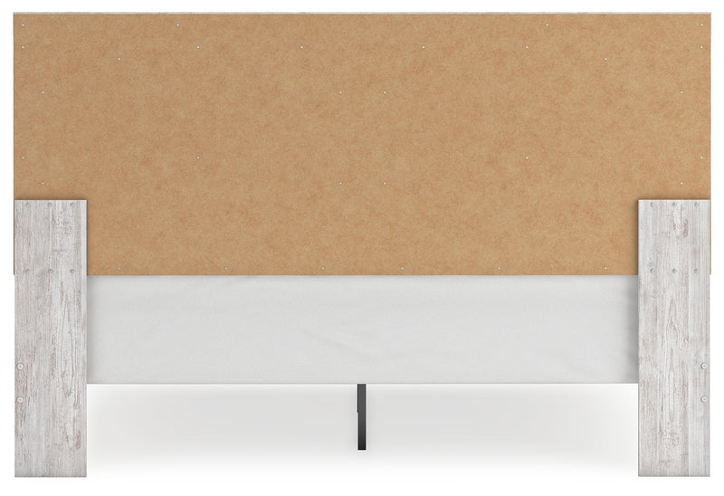 Cayboni King Panel Bed with Mirrored Dresser in Whitewash - PKG019173