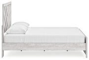 Cayboni King Panel Bed with Mirrored Dresser in Whitewash - PKG019173