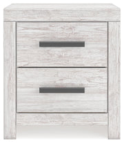 Cayboni Queen Panel Bed with 2 Nightstands in Whitewash from Ashley - Luna Furniture