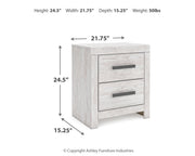 Cayboni Queen Panel Bed with 2 Nightstands in Whitewash from Ashley - Luna Furniture