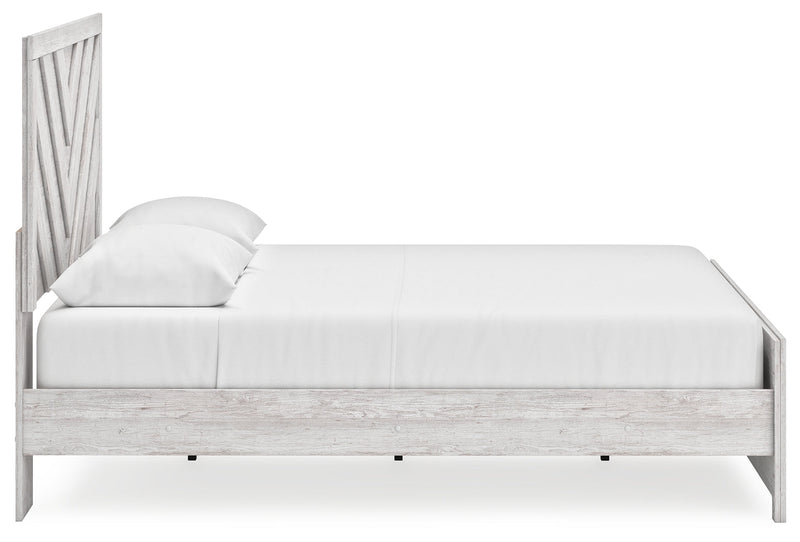 Cayboni Queen Panel Bed with 2 Nightstands in Whitewash from Ashley - Luna Furniture