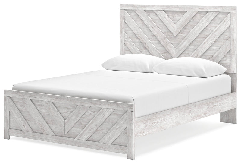 Cayboni Queen Panel Bed with Dresser and 2 Nightstands in Whitewash from Ashley - Luna Furniture