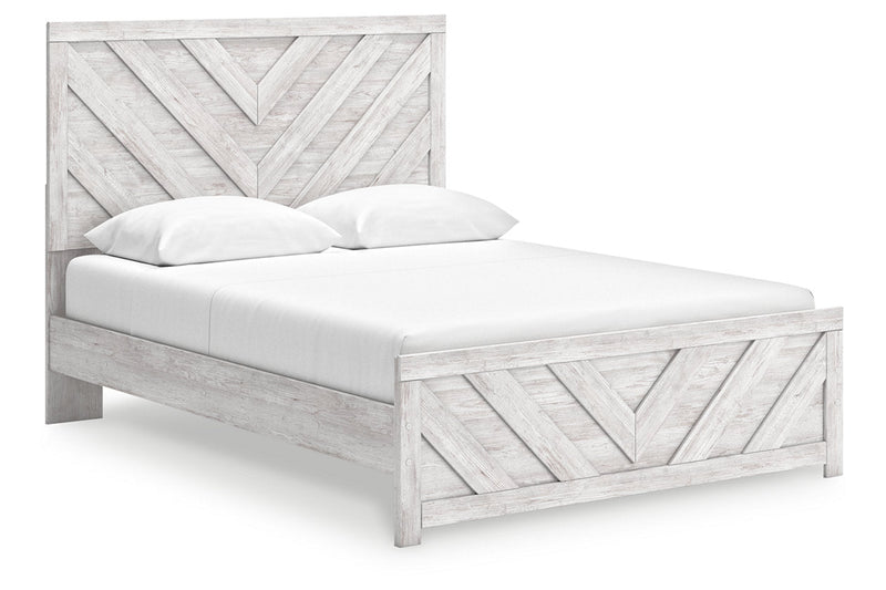 Cayboni Whitewash Queen Panel Bed - Gate FurnitureQueen Bed