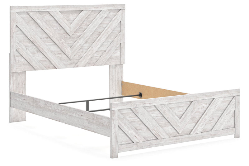 Cayboni Whitewash Queen Panel Bed - Gate FurnitureQueen Bed