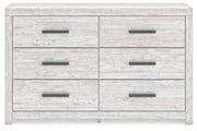 Cayboni Whitewash Twin Panel Bed, Dresser and Chest - B3788B11