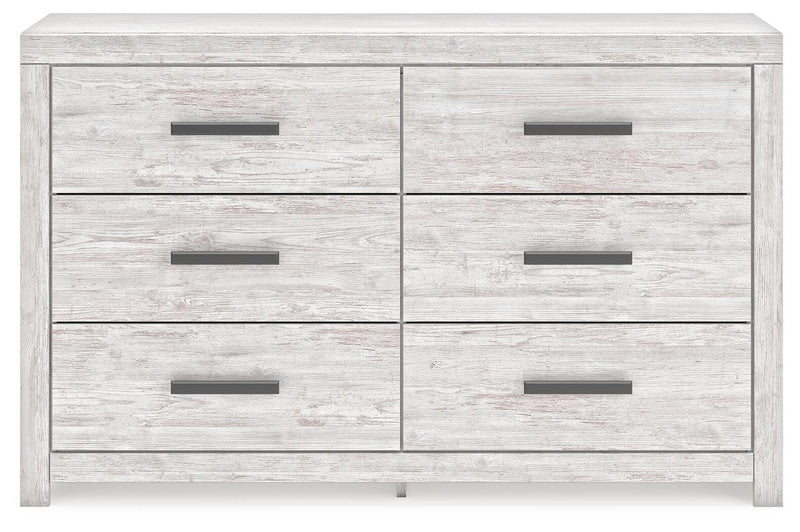 Cayboni Whitewash Twin Panel Bed, Dresser and Chest - B3788B11