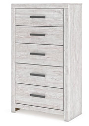 Cayboni Whitewash Twin Panel Bed, Dresser and Chest - B3788B11