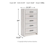 Cayboni Whitewash Twin Panel Bed, Dresser and Chest - B3788B11