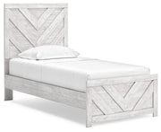 Cayboni Whitewash Twin Panel Bed, Dresser and Chest - B3788B11