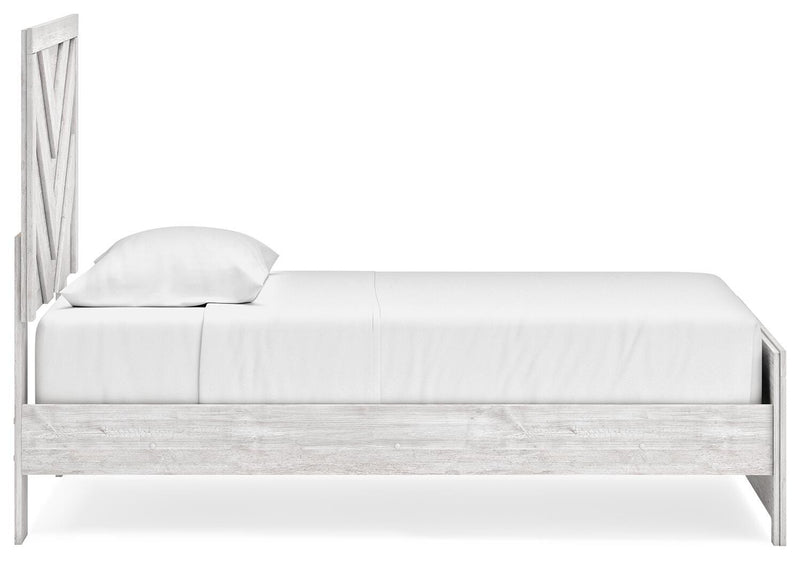 Cayboni Whitewash Twin Panel Bed, Dresser and Chest - B3788B11