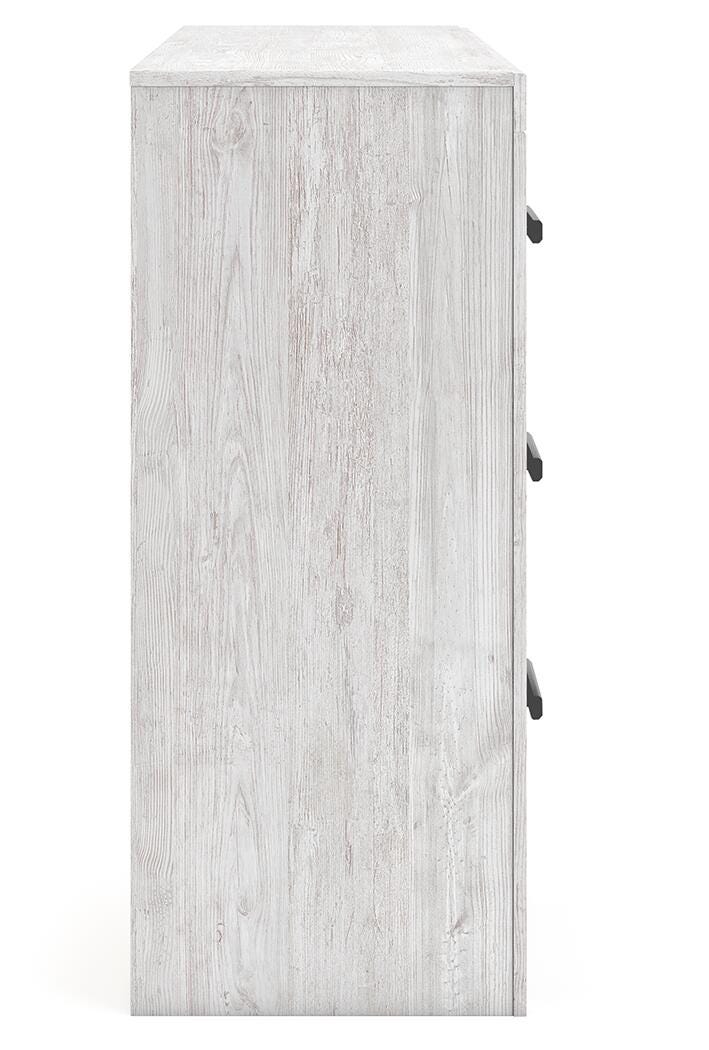 Cayboni Whitewash Twin Panel Bed, Dresser and Chest - B3788B11