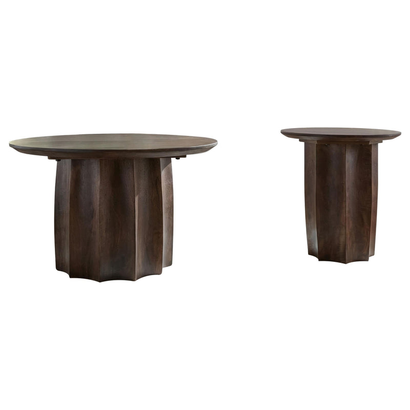 Cayenne 2-piece Solid Mango Wood Coffee Table Set Walnut - 710778-S2
