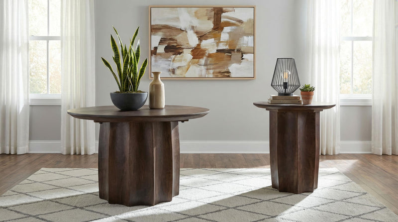 Cayenne Solid Mango Wood Cocktail Coffee Table Walnut - 710778