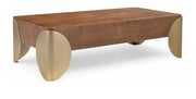 Cazari Oak Wood And Iron Coffee Table in Brown - 746Brown-CT
