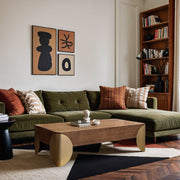 Cazari Oak Wood And Iron Coffee Table in Brown - 746Brown-CT