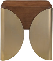 Cazari Oak Wood And Iron End / Side Table in Brown - 746Brown-ET