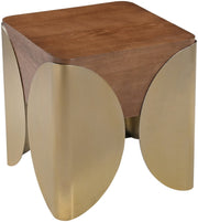 Cazari Oak Wood And Iron End / Side Table in Brown - 746Brown-ET