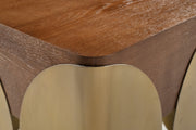 Cazari Oak Wood And Iron End / Side Table in Brown - 746Brown-ET