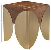 Cazari Oak Wood And Iron End / Side Table in Brown - 746Brown-ET