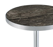Cazen Round Faux Marble Top Pedestal Side Table Grey - 930134
