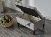 Cecilia Storage Ottoman (Pearla Grey) - Gate FurnitureOttoman