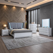 Cedar - White Queen Bed, Dresser, Mirror - B270-QDM