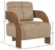 Cedra Velvet Performance Fabric Upholstered Chair in Beige - 33055Beige
