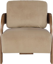 Cedra Velvet Performance Fabric Upholstered Chair in Beige - 33055Beige