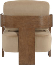 Cedra Velvet Performance Fabric Upholstered Chair in Beige - 33055Beige