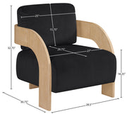 Cedra Velvet Performance Fabric Upholstered Chair in Black - 33054Black