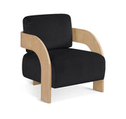 Cedra Velvet Performance Fabric Upholstered Chair in Black - 33054Black