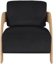 Cedra Velvet Performance Fabric Upholstered Chair in Black - 33054Black