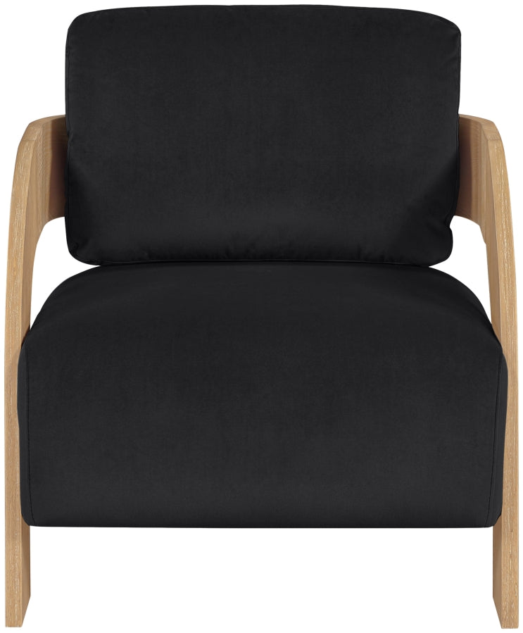 Cedra Velvet Performance Fabric Upholstered Chair in Black - 33054Black
