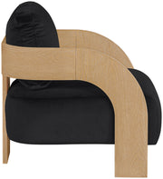 Cedra Velvet Performance Fabric Upholstered Chair in Black - 33054Black