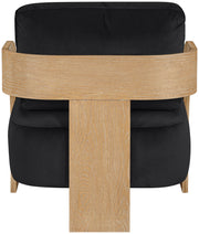 Cedra Velvet Performance Fabric Upholstered Chair in Black - 33054Black