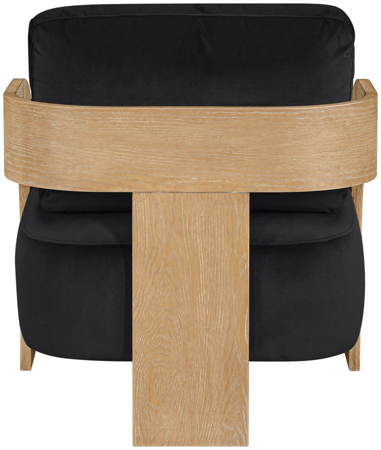 Cedra Velvet Performance Fabric Upholstered Chair in Black - 33054Black