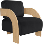 Cedra Velvet Performance Fabric Upholstered Chair in Black - 33054Black