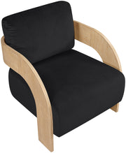 Cedra Velvet Performance Fabric Upholstered Chair in Black - 33054Black