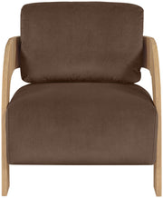 Cedra Velvet Performance Fabric Upholstered Chair in Brown - 33054Brown