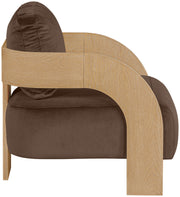 Cedra Velvet Performance Fabric Upholstered Chair in Brown - 33054Brown