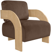 Cedra Velvet Performance Fabric Upholstered Chair in Brown - 33054Brown