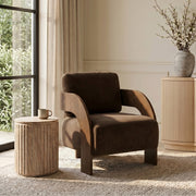 Cedra Velvet Performance Fabric Upholstered Chair in Brown - 33055Brown
