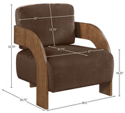 Cedra Velvet Performance Fabric Upholstered Chair in Brown - 33055Brown
