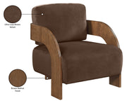 Cedra Velvet Performance Fabric Upholstered Chair in Brown - 33055Brown